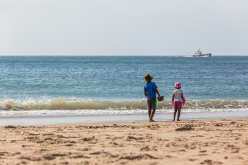 Children Beach Ocean Shoreline