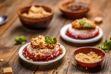 Strawberry cheesecakes dessert