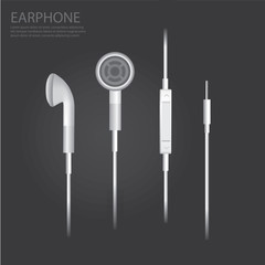 Earphone isolated Vector Illustration