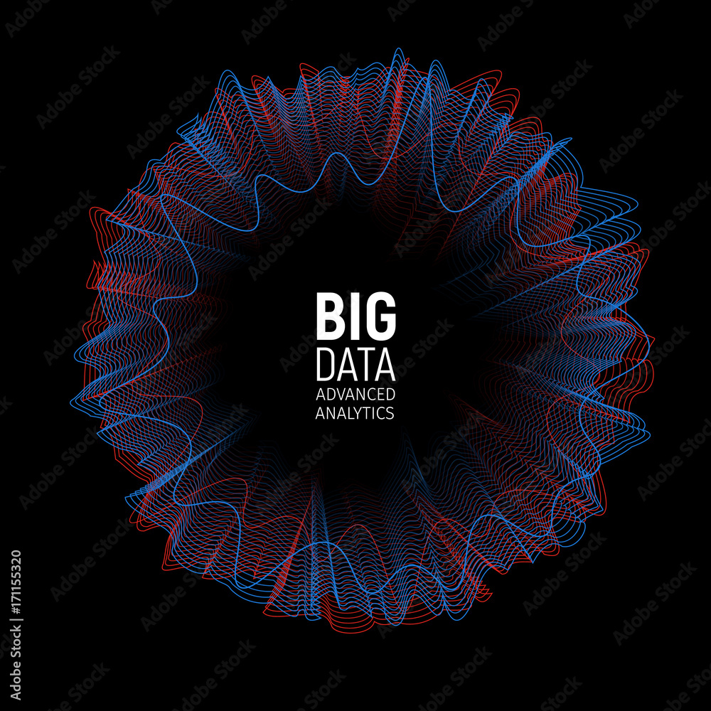Poster Big data vector visualization illustration. Futuristic Advanced Information analytics abstract Infographic Design.
