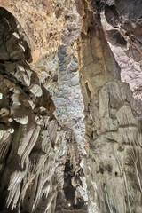 beautiful and large limestone cave in vietnam