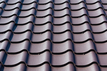 metal tile roof surface, background, texture