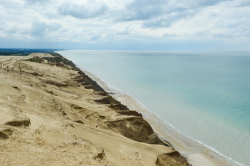 Sand dunes at the danish North Sea coast, Lighthouse Rubjerg Knude, Denmark, Europe