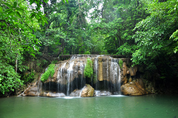 Fototapeta na wymiar Erawan waterfall - Kanchanaburi, Thailand