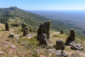 Rocks known as Guardians of Santiago, Chiquitania, Bolivia