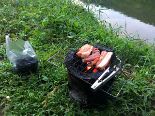BBQ time during camping 