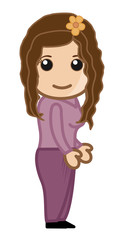 Pretty Cartoon Girl Character