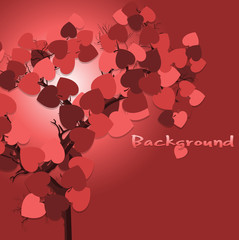 Vintage Fall Leaves Tree Background