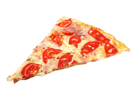 Freshly baked pizza isolated on white background