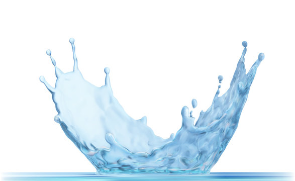 Water crown splash, isolated on transparent background.