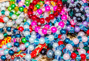 Colored glass balls as background