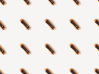 homemade eclairs with chocolate ganache