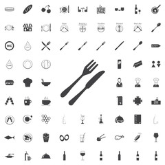 Fork and Knife icon vector, solid illustration, pictogram black icon on the white background restaurant cafe set Flat vector illustration