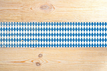 wooden planks painted blue and white rhombs, october germany beer fest background