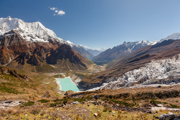 Beautiful landscape of Himalaya mountains on Manaslu circuit