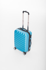 blue luggage bag