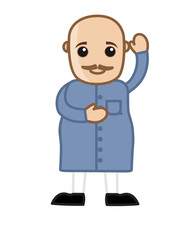 Happy Cartoon Bald Man