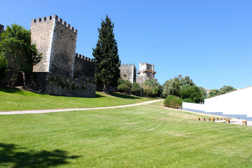 Fototapeta na wymiar The Castle of Beja, a medieval castle in the Portuguese city of Beja, in the Alentejo region.