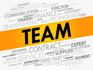TEAM word cloud collage, business concept background