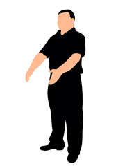  silhouette of man, vector, is standing