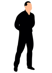 vector, isolated silhouette man standing