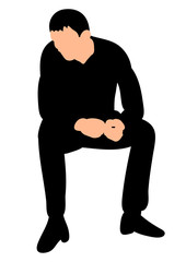  silhouette of a guy sitting