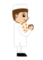 Indian Political Character in Namaskar Pose