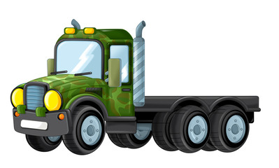 Fototapeta premium cartoon happy and funny military truck - isolated truck