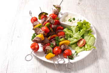 grilled beef and salad