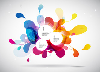 Abstract colored background with leafs and place for your 3 quotes.