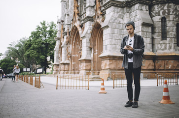 Attractive tourist in city