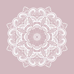  Vector lace round paper doily,  christmas snowflake decoration, design element.