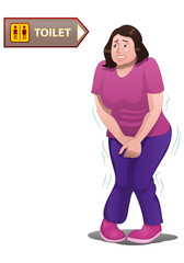 a woman want to take a pee