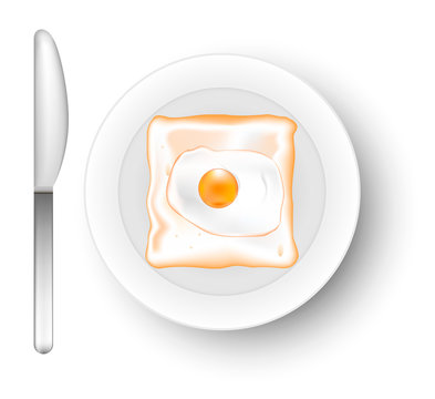 Toast with egg. Vector.