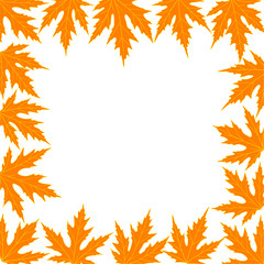 Colored leaves. Autumnal vector background. Frame. Border. Plant illustration.
