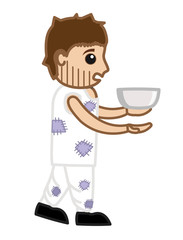 Begging Cartoon Poor Man