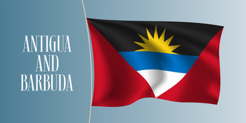 Antigua and Barbuda waving flag vector illustration