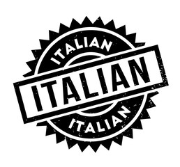Italian rubber stamp. Grunge design with dust scratches. Effects can be easily removed for a clean, crisp look. Color is easily changed.