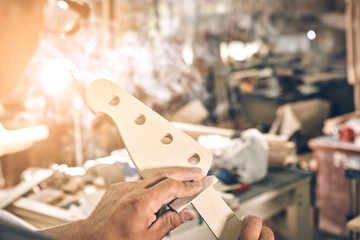 Obraz premium Manufacture of guitars of the Ukrainian brand Woodstock.