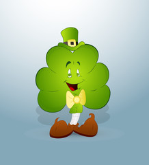 Cartoon Clover Leaf ac St. Patrick's character Cartoon Vector Illustration