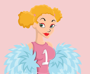 Young Cheerleader Girl Vector Character