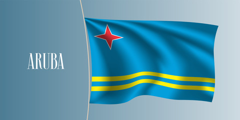 Aruba waving flag vector illustration