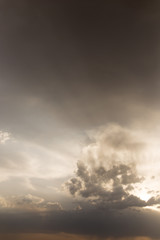 beautiful sky with clouds in the evening