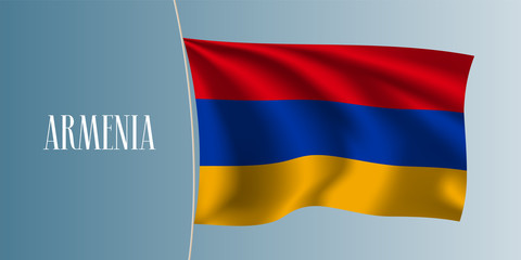Armenia waving flag vector illustration