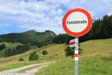 German Sign "Forest Road", Forststraße