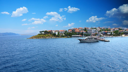 Fototapeta na wymiar Beautiful view of Halkidiki region Greece, Ammouliani island
