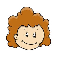 Happy Cartoon Girl Face Expression