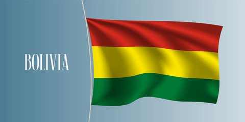 Bolivia waving flag vector illustration