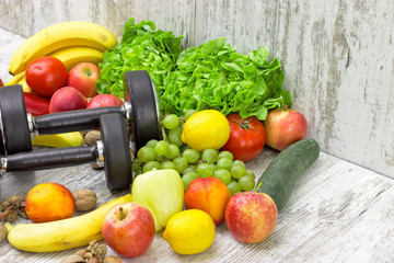 Healthy diet and sports activity to a healthy life - concept of health