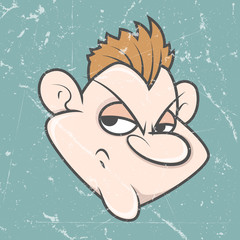 Angry Boy Face - Retro Graphic